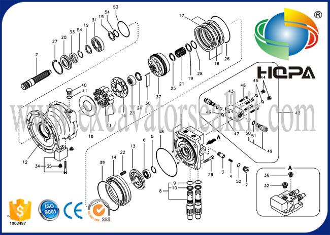 EC290BLC Swing Motor HZZC-M2X170CHB VOE14524190 ชุดซ่อมไฮดรอลิก